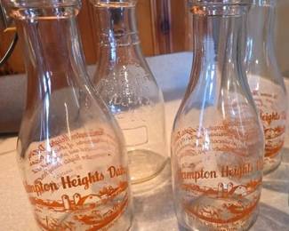 Hampton Heights Dairy and Peninsula Dairy milk bottles