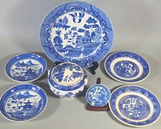 Vintage blue willow, assortment of different makers