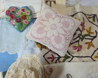 Vintage embroidered linens