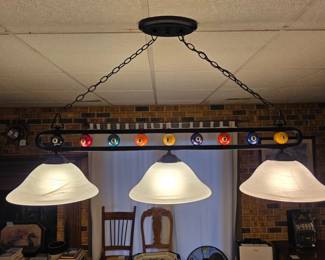 Billiard-themed hanging light