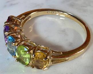 14K multi stone ring