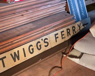 Directional board sign of the original Twigg's Ferry
