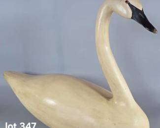 Large decorative swan stamped with signature