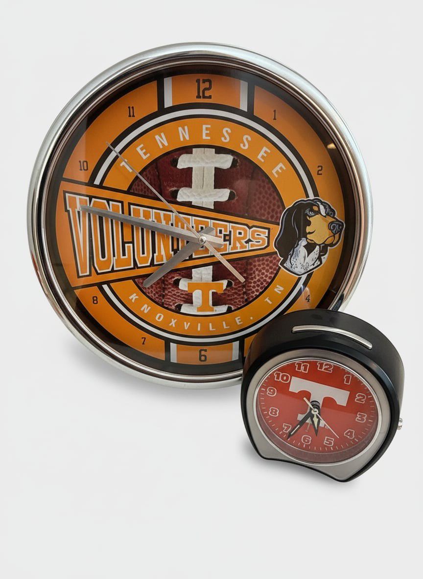 University of Tennessee Volunteers Football Clock and Alarm Clock Set