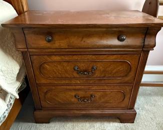 French Provincial Style Nightstand and Dresser with Mirror