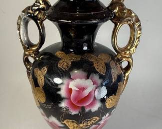 Black Floral Urn Vase Style