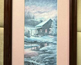 Lee Roberson Winter Cabin Print