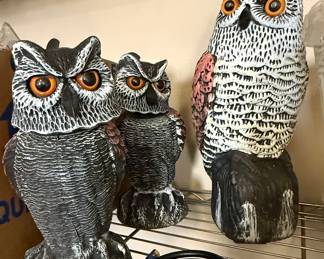 Fake Owl Decoys (Set of 3)