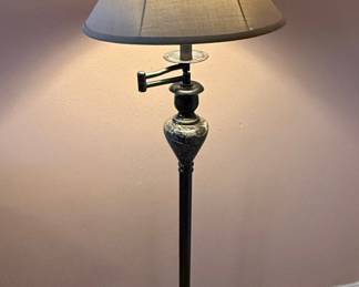 Adjustable Floor Lamp with Marbleized Base