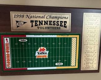 1998 Tennessee Volunteers National Champions Commemorative Plaque