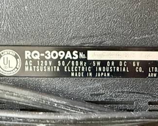 Panasonic RQ-309AS Portable Cassette Recorder