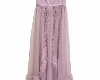 Vintage Lilac Ruffled Formal Gown