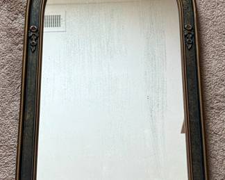 Oval Etched Glass Mirror with Floral Motifs