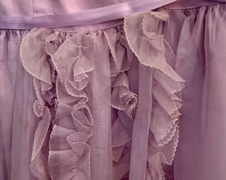 Vintage Lilac Ruffled Formal Gown