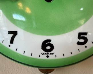 8 Day German Wall Clock with Green Dial