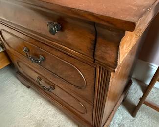 French Provincial Style Nightstand and Dresser with Mirror