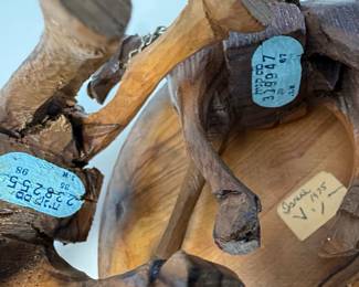 Carved Olive Wood Nativity Scene Plaque with Camel and Donkey Figures from Israel 