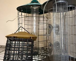 Assorted Bird Feeders - Tube, Mesh, and Cage Styles