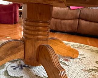 Oak Pedestal Coffee Table
