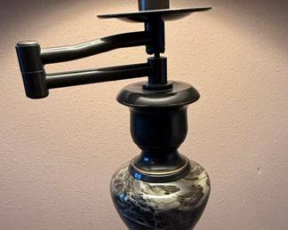 Adjustable Floor Lamp with Marbleized Base