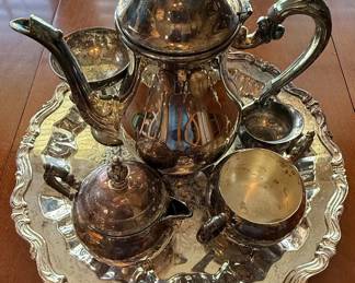 F.B. Rogers Silver Co 1883 Silver-Plated Tea Set