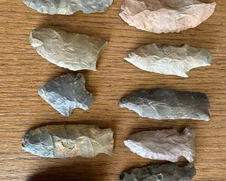 Collection of Native American Arrowheads