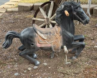 Rustic rocking horse outdoor decor
