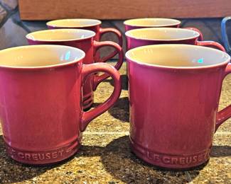 6 Le Creuset coffee mugs