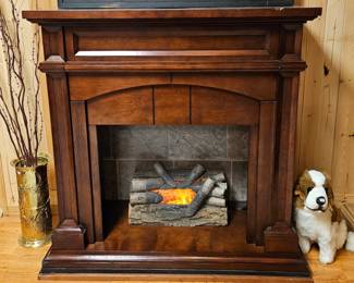 One of two electric fireplaces