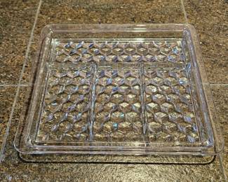 Rare Fostoria American relish dish