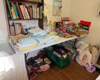 Kids clothing, blankets, shoes, books