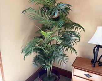 Faux Plant and Ceramic Pot- $20