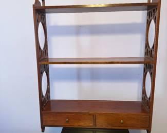 Ornate Edwardian Antique Shelf - $250- 33 inches tall, 24 wide, 7 deep