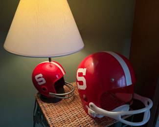 Vintage 1970's NCSU Helmet and Helmet Lamp- $50 for both