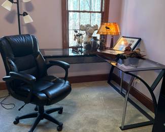 L shaped desk (2 available) 56x56- $40 chair is included