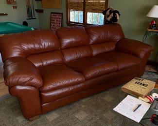 Leather Sofa- Chateau Dx- $450- 92 inches long, 40 inches deep