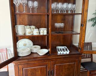 Klaussner China Hutch- $650- 82 inches tall, 55 wide, 19 deep