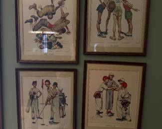 Norman Rockwell Sports Prints- set of 4- $75 for all 4