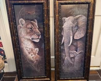 Large Animal Artwork- $30 for both - 42 inches tall, 18 inches wide