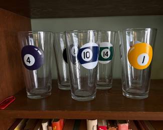 Vintage Libbey set of 6 Pool Ball Glasses- $30 for all