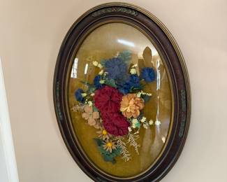 Antique Dome Glass with Flowers- $75 each or $125 for the set- 20 inches tall, 14 inches wide