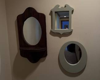 Set of 3 wooden mirrors- $25 for the set