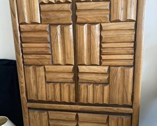 “Staccato” armoir by Lane… fabulous brutalist design!