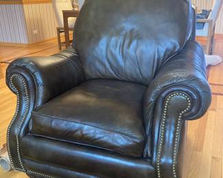 Leather chair by Hancock and Moore.