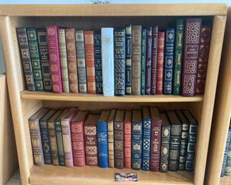 Lots of leather-bound books.