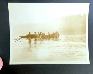 Antique Photograph of Fishing on the Columbia River