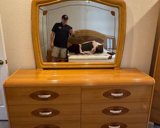 Art Deco Waterfall Dresser with Mirror