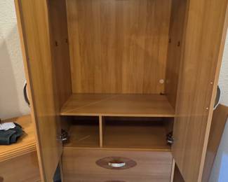 Hodedah Two-Door Armoire with Two Drawers