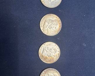 1963 Benjamin Franklin Half Dollar Coins (4)