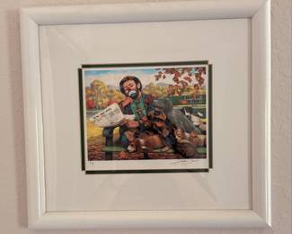Sad Clown with Dogs Limited Edition Print
